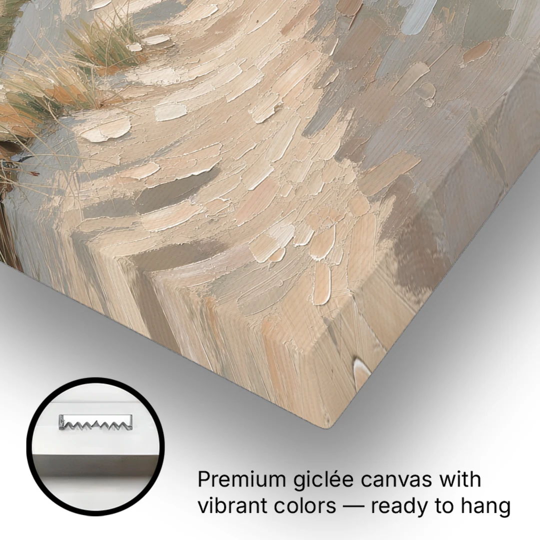 Muted Landscape Painting of a Dune Path - Canvas Wall Art - Gallery Wrap Corner
