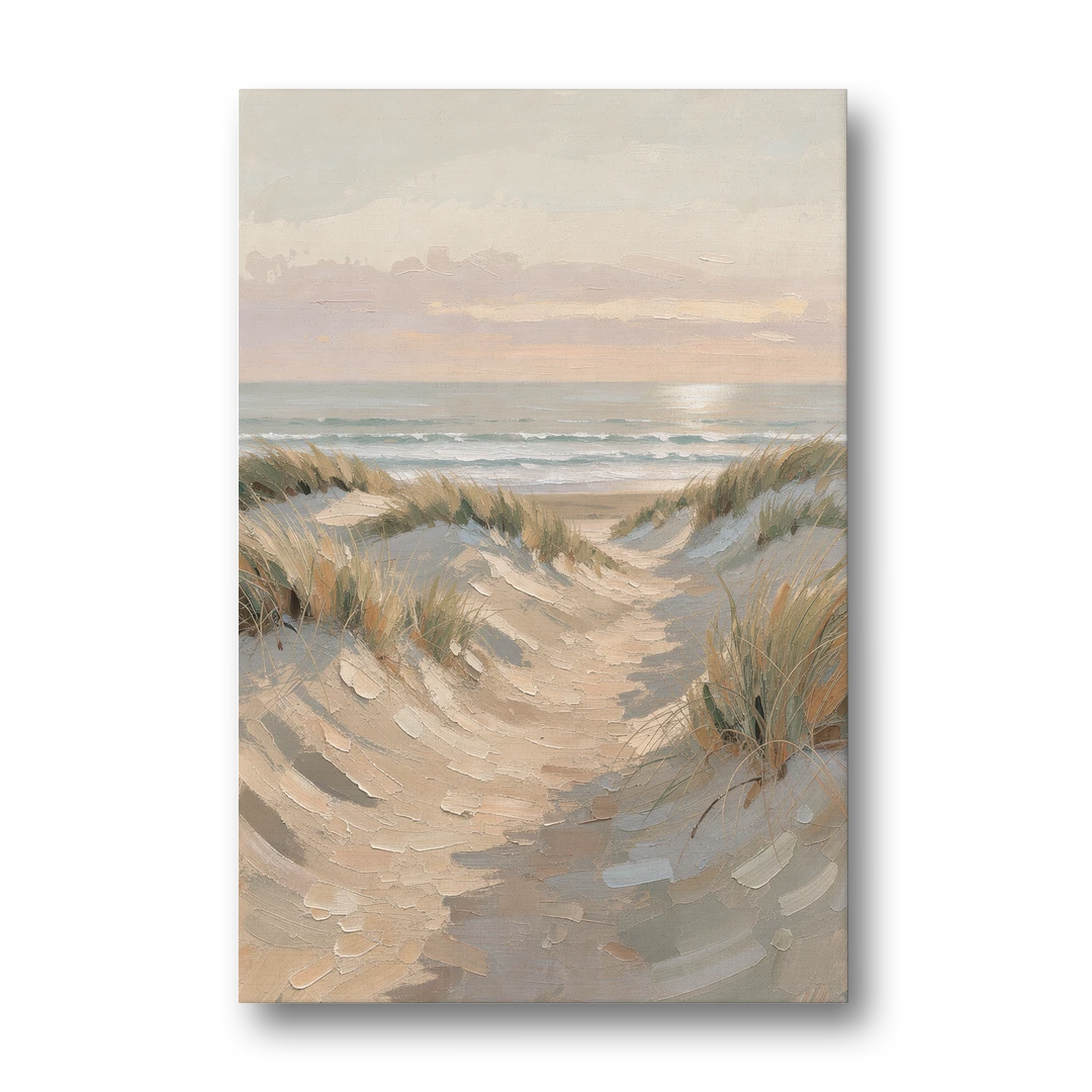 Muted Landscape Painting of a Dune Path - Canvas Wall Art - Front