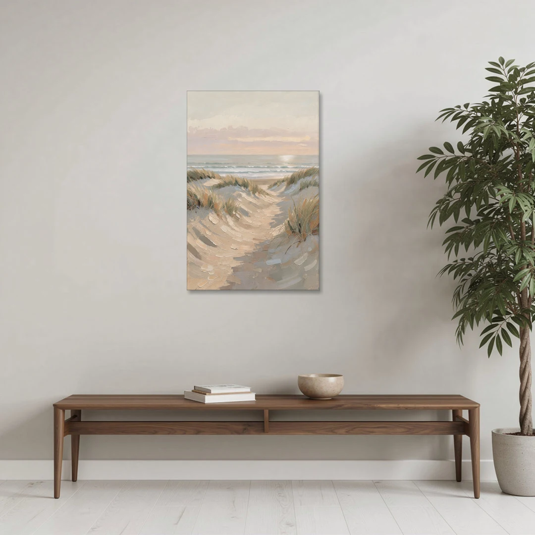 Muted Landscape Painting of a Dune Path - Canvas Wall Art - Coffee Table - 24x36