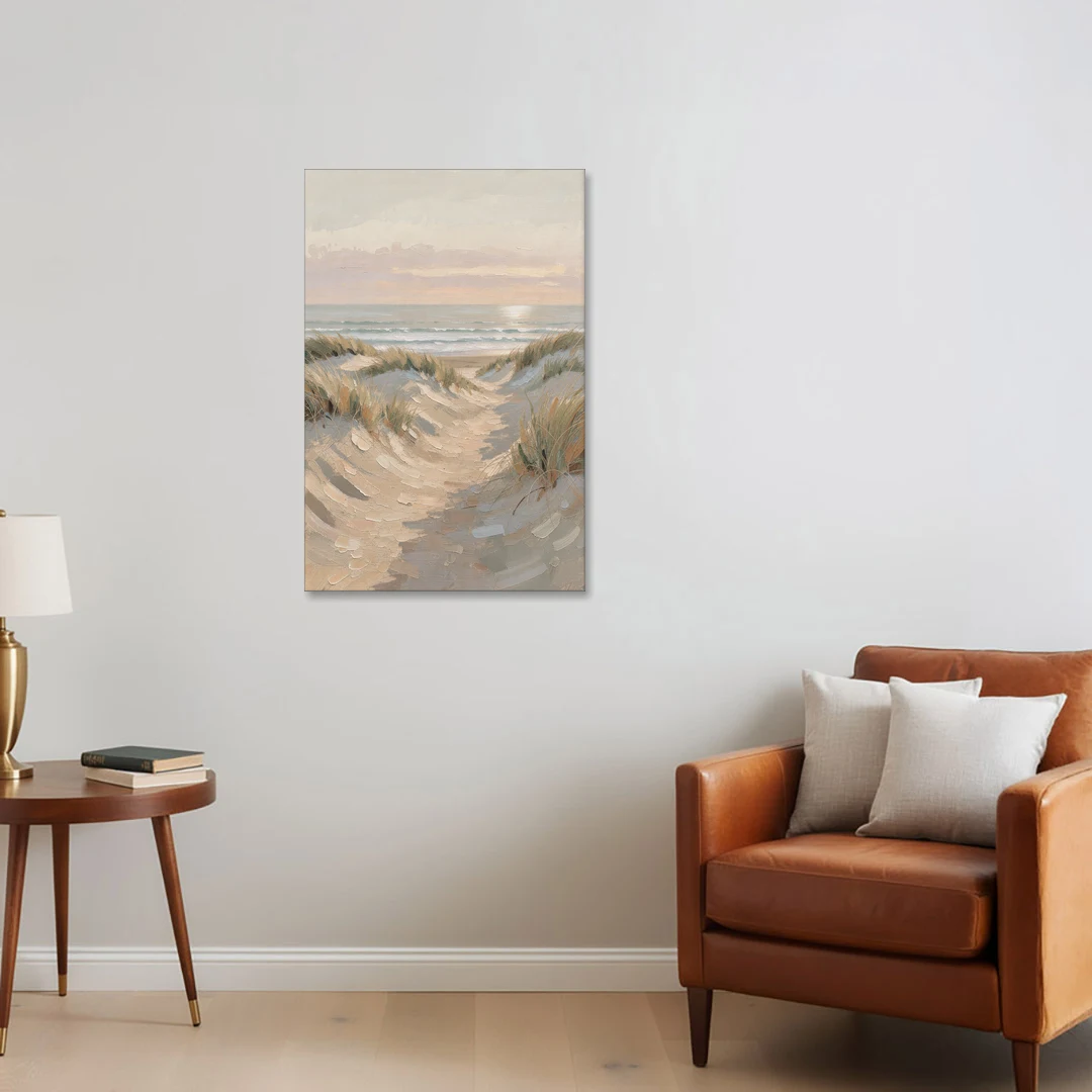 Muted Landscape Painting of a Dune Path - Canvas Wall Art - Sofa - 24x36