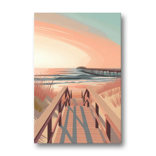 Myrtle Beach Boardwalk Views - Canvas Wall Art - Front