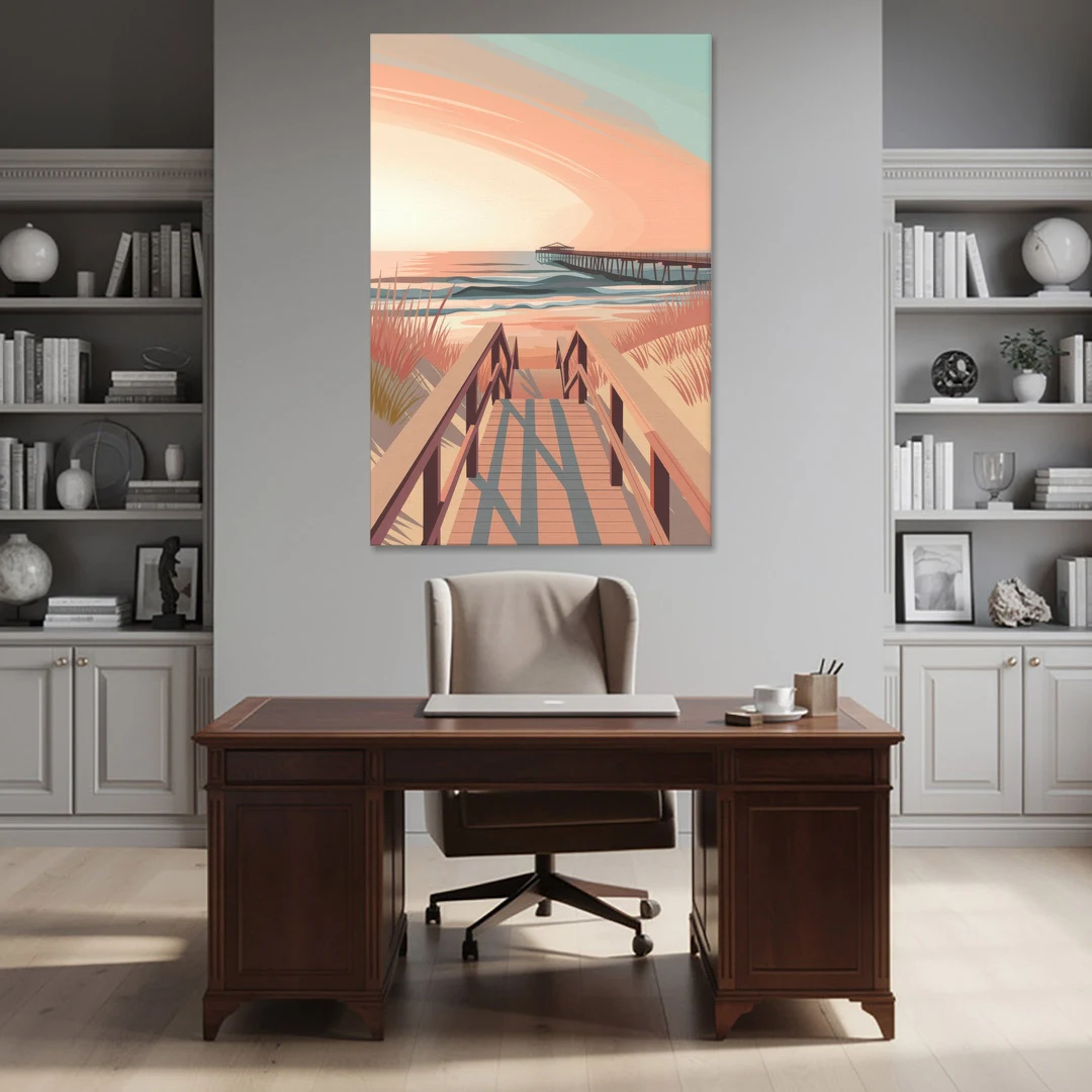 Myrtle Beach Boardwalk Views - Canvas Wall Art - Office - 40x60