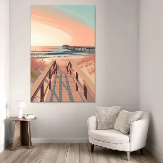 Myrtle Beach Boardwalk Views - Canvas Wall Art - Sofa - 40x60
