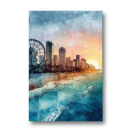 Myrtle Beach Coastal Skyline - Canvas Wall Art - Front