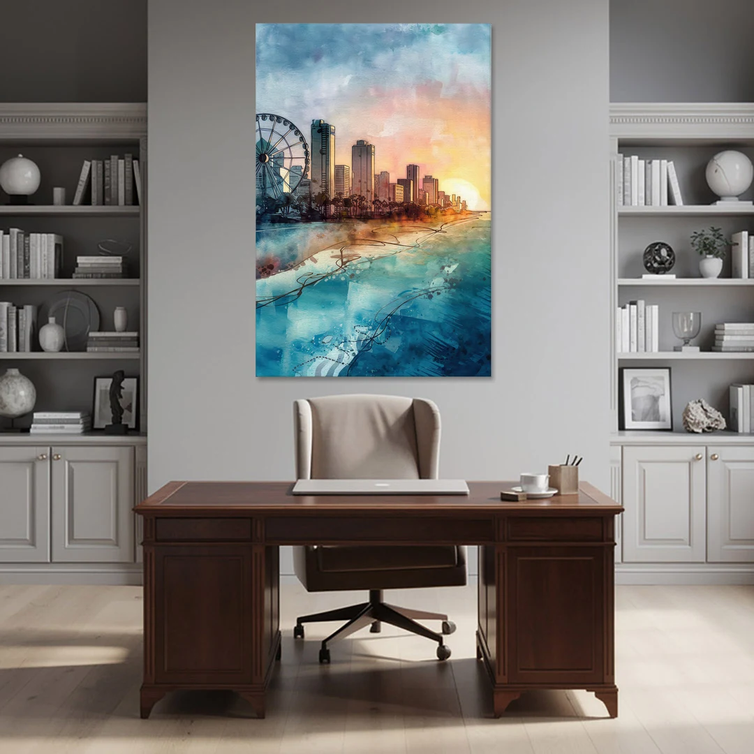 Myrtle Beach Coastal Skyline - Canvas Wall Art - Office - 40x60