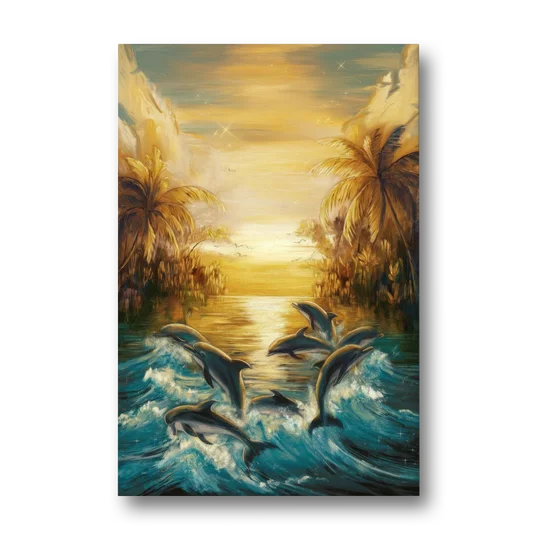 Myrtle Beach Dolphin Horizon - Canvas Wall Art - Front