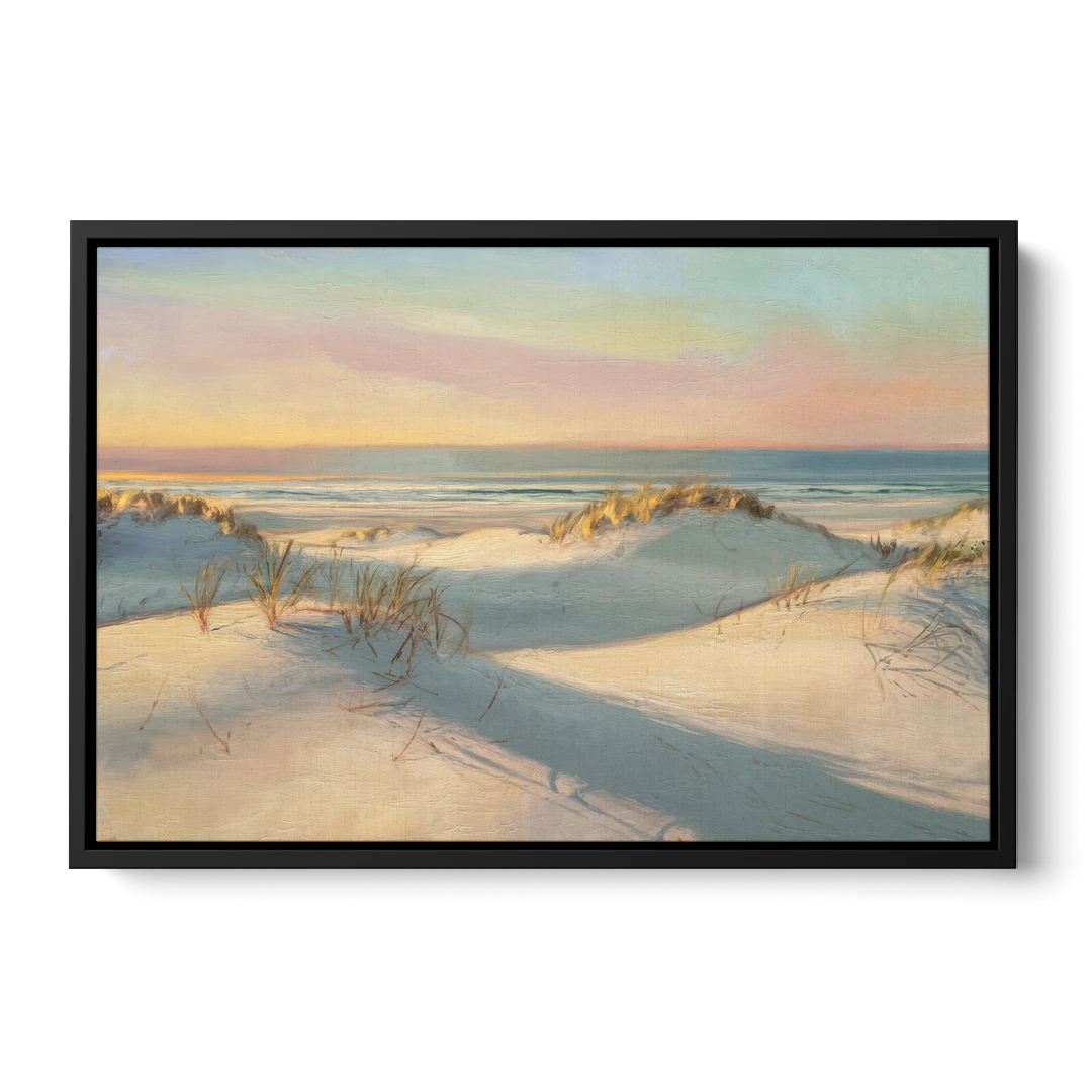 Myrtle Beach Sand Dunes Serenity - Black Framed Canvas Wall Art - Front