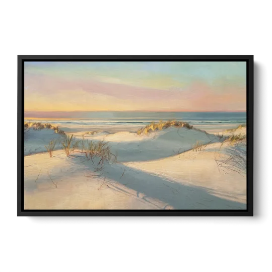 Myrtle Beach Sand Dunes Serenity - Black Framed Canvas Wall Art - Front