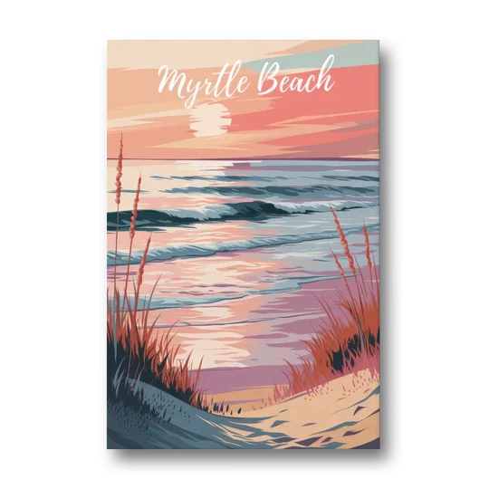 Myrtle Beach Sunset Reflections - Canvas Wall Art - Front
