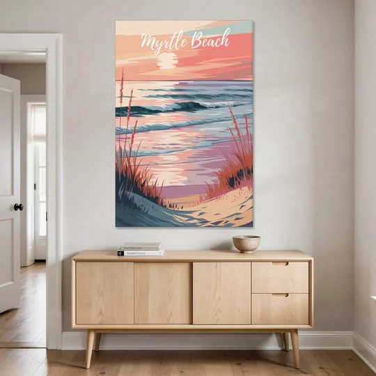 Myrtle Beach Sunset Reflections - Canvas Wall Art - Coffee Table - 40x60