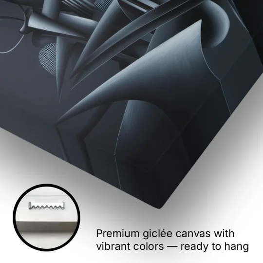 Mysterious Skyline Black Abstract - Canvas Wall Art - Gallery Wrap Corner