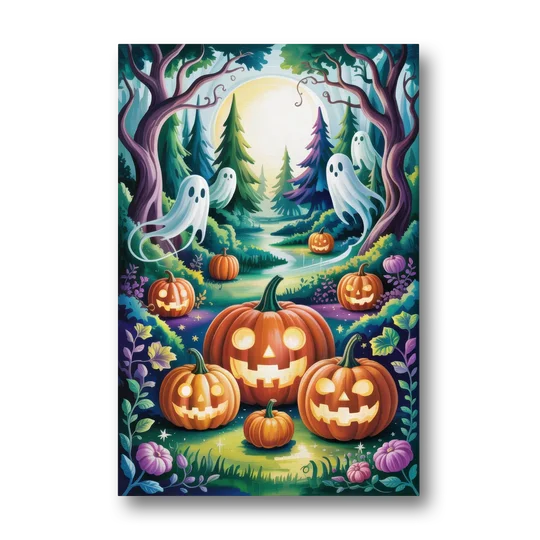 Mystical Elegance Forest Halloween - Canvas Wall Art - Front