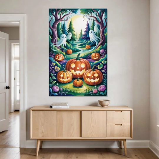 Mystical Elegance Forest Halloween - Canvas Wall Art - Coffee Table - 40x60