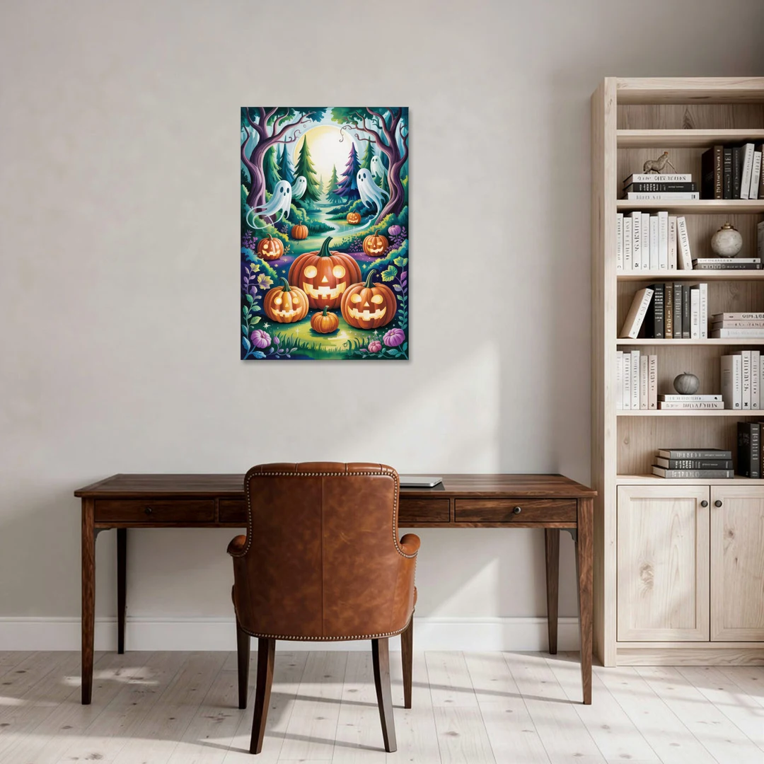 Mystical Elegance Forest Halloween - Canvas Wall Art - Office - 24x36