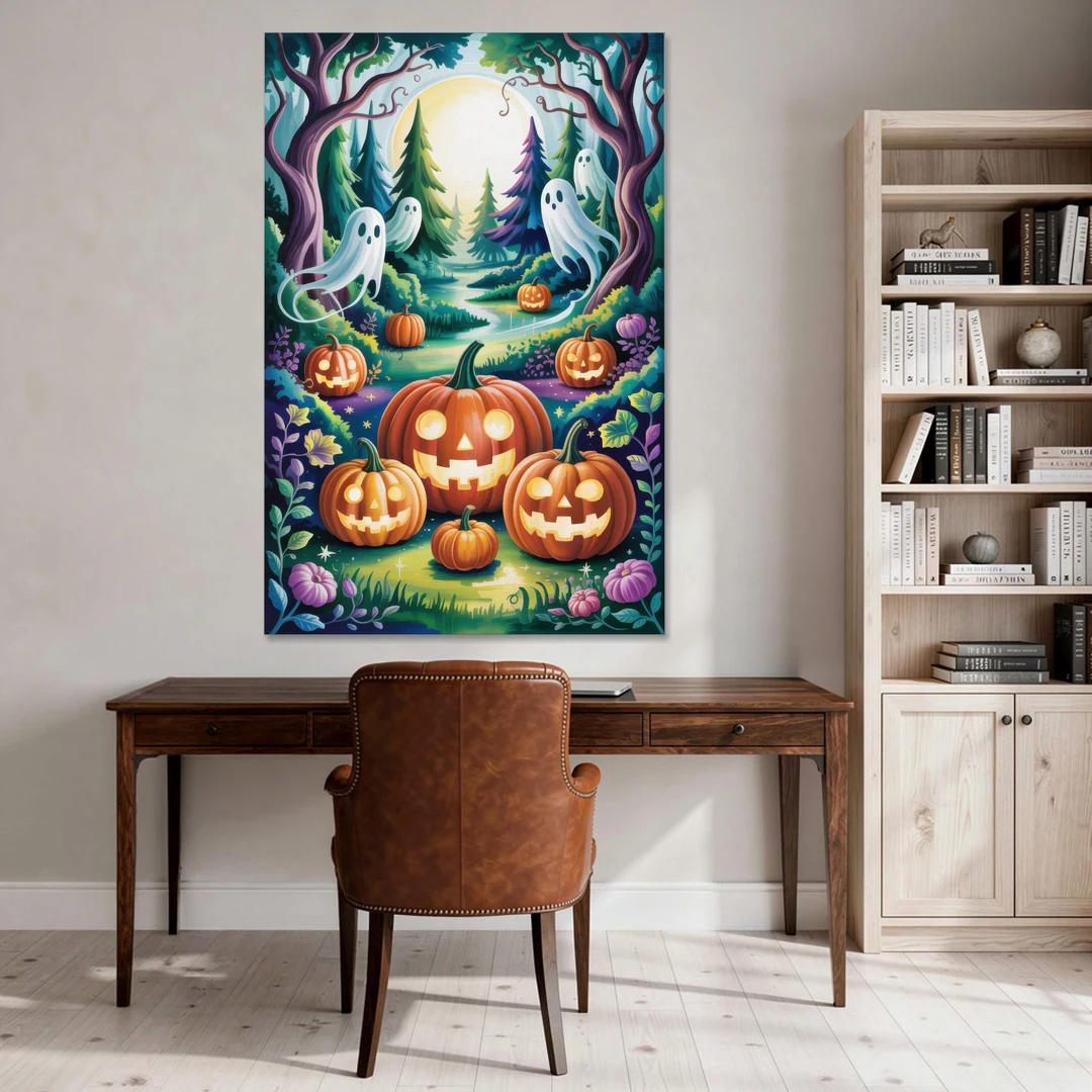 Mystical Elegance Forest Halloween - Canvas Wall Art - Office - 40x60