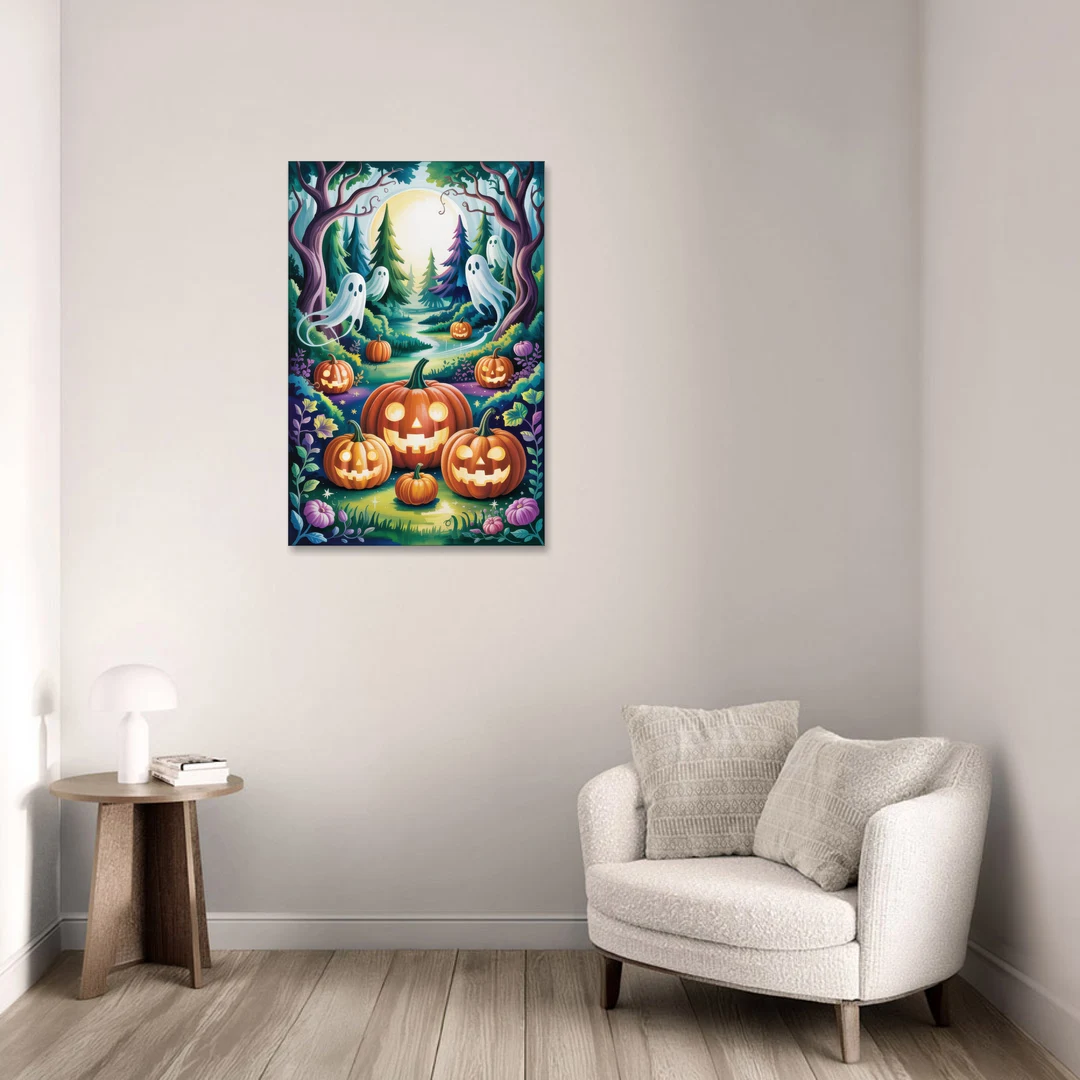 Mystical Elegance Forest Halloween - Canvas Wall Art - Sofa - 24x36