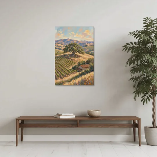 Napa Valley Painting With Lone Oak - Canvas Wall Art - Coffee Table - 24x36