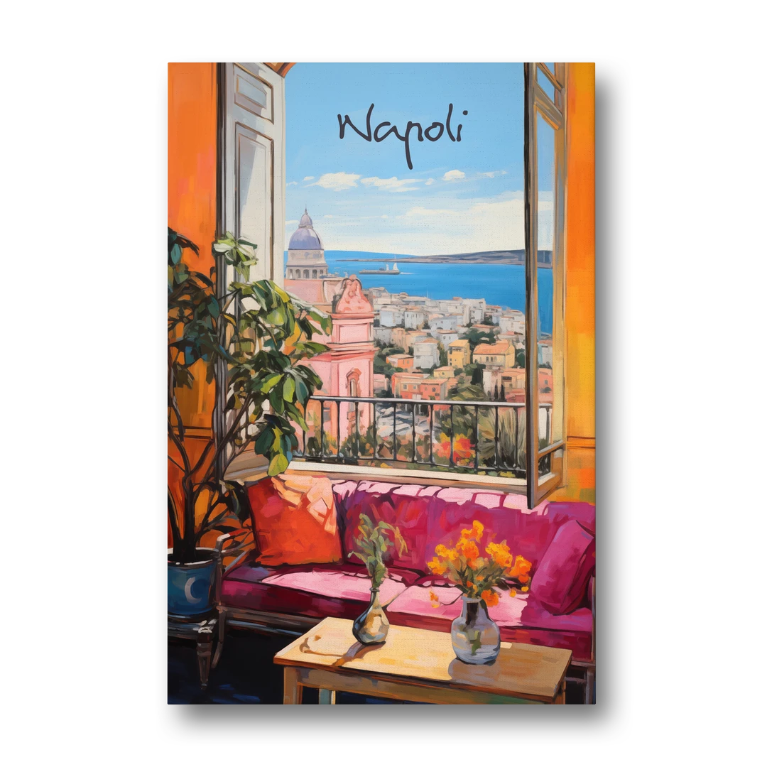 Naples Art of a Room Over the Bay - Canvas Wall Art - Front