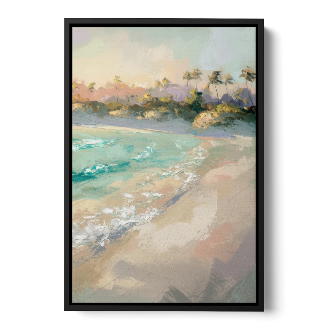 Naples Florida Ocean Breeze - Black Framed Canvas Wall Art - Front