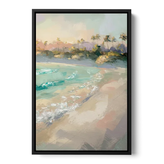 Naples Florida Ocean Breeze - Black Framed Canvas Wall Art - Front