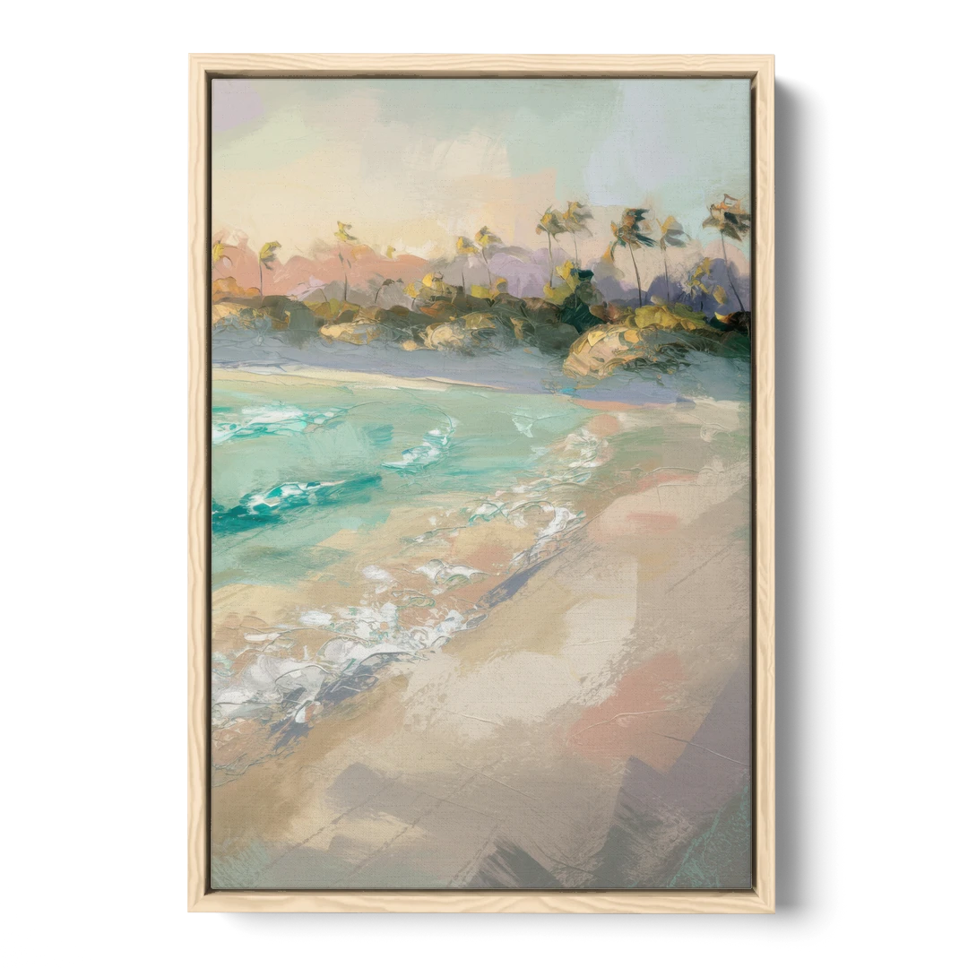 Naples Florida Ocean Breeze - Oak Framed Canvas Wall Art - Front