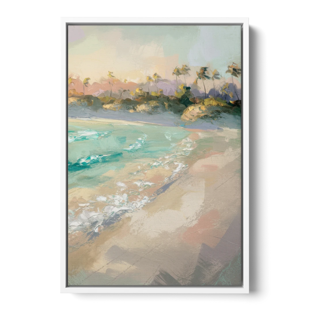 Naples Florida Ocean Breeze - White Framed Canvas Wall Art - Front