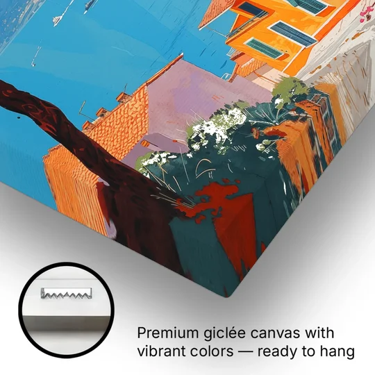 Naples Painting with a Stone Pine - Canvas Wall Art - Gallery Wrap Corner