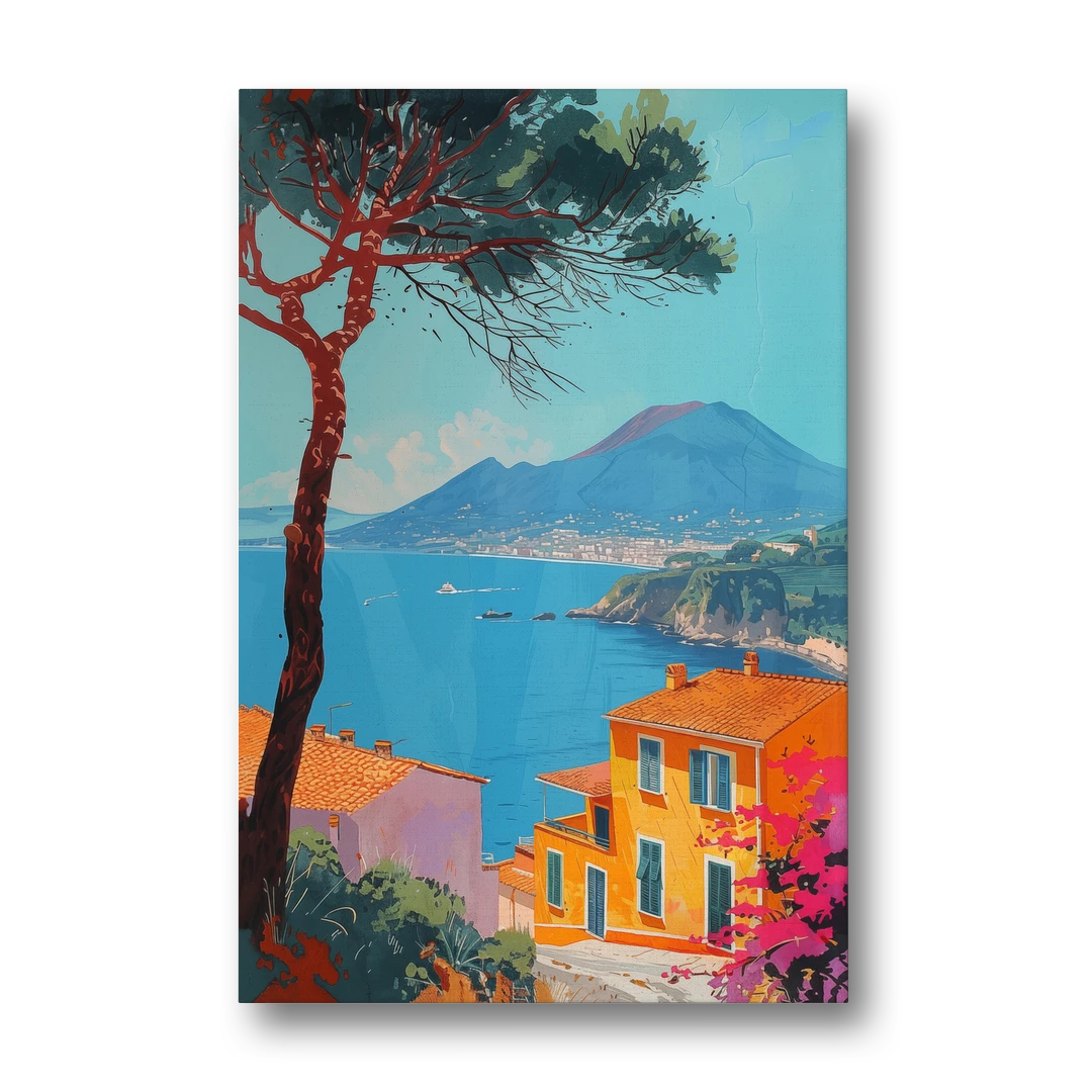 Naples Painting with a Stone Pine - Canvas Wall Art - Front