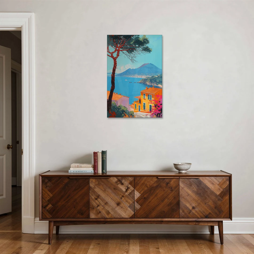 Naples Painting with a Stone Pine - Canvas Wall Art - Coffee Table - 24x36