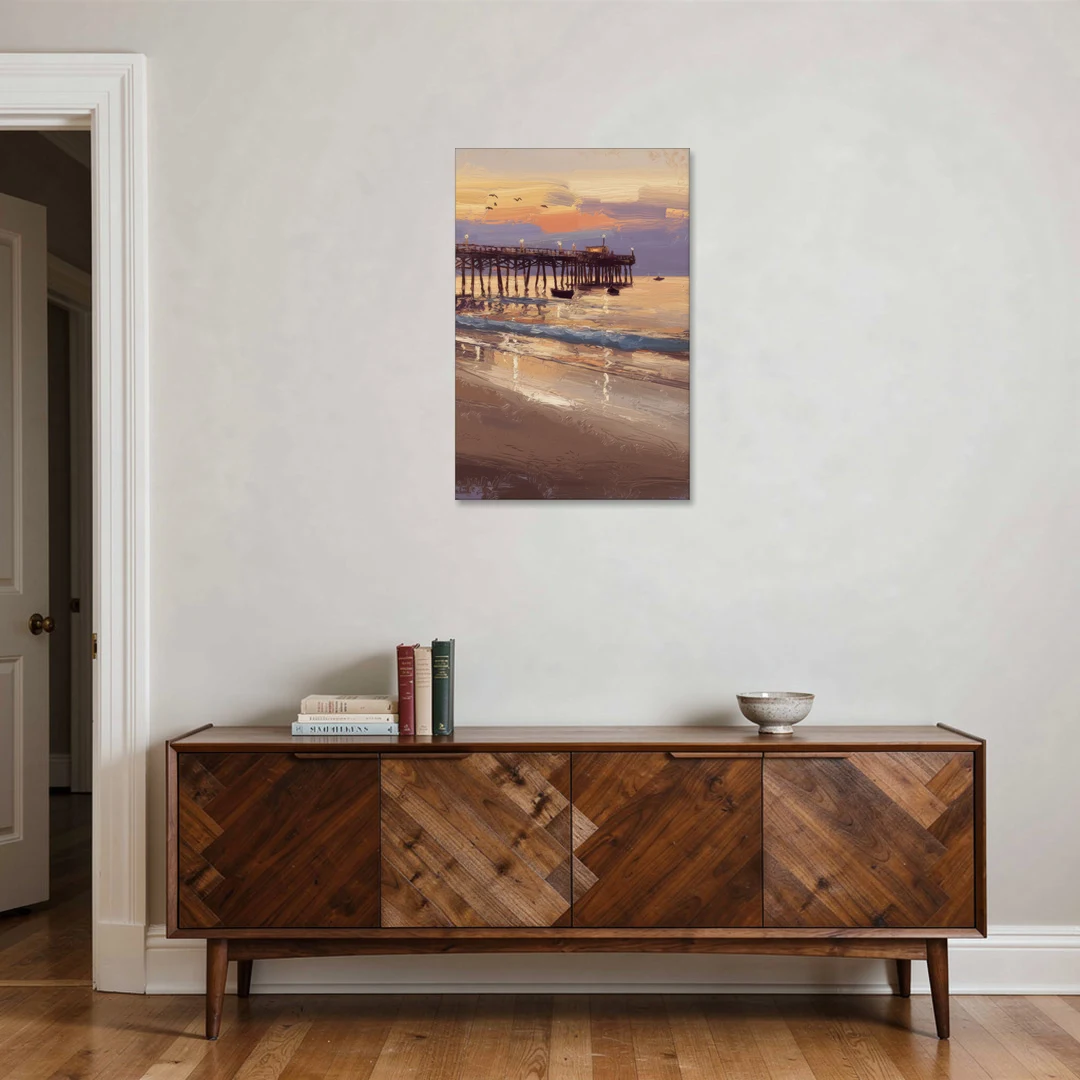 Naples Pier at Twilight - Canvas Wall Art - Coffee Table - 24x36