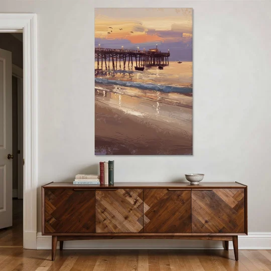 Naples Pier at Twilight - Canvas Wall Art - Coffee Table - 40x60
