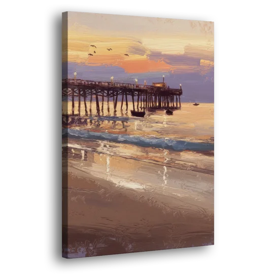 Naples Pier at Twilight - Canvas Wall Art - Side