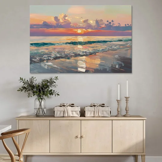 Naples Sunset Over The Gulf - Canvas Wall Art - Coffee Table - 60x40