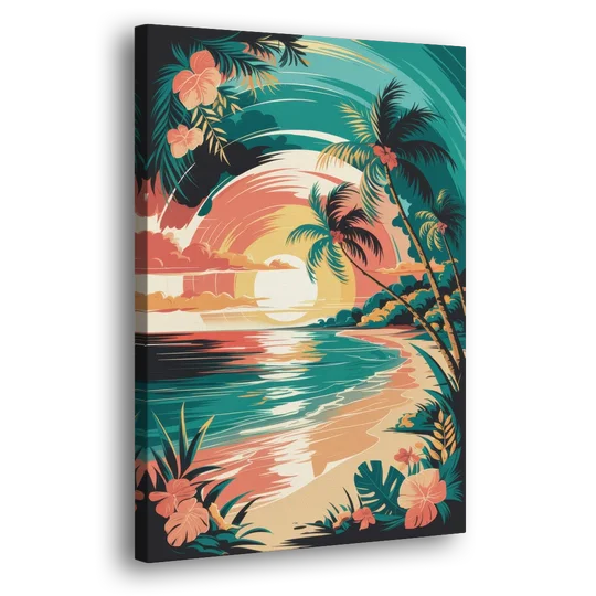 Naples Tropical Paradise - Canvas Wall Art - Side