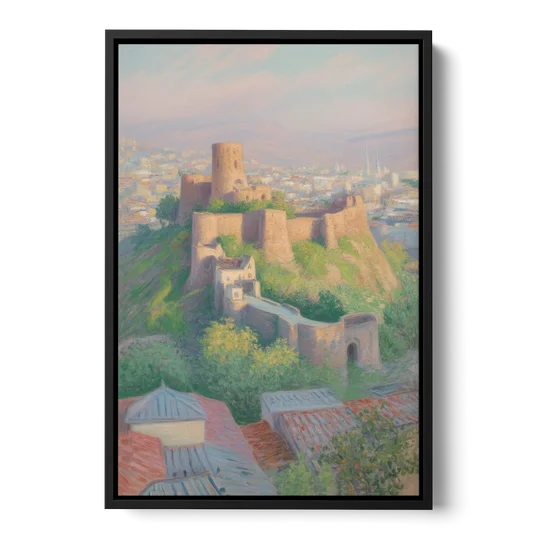 Narikala Fortress - Black Framed Canvas Wall Art - Front