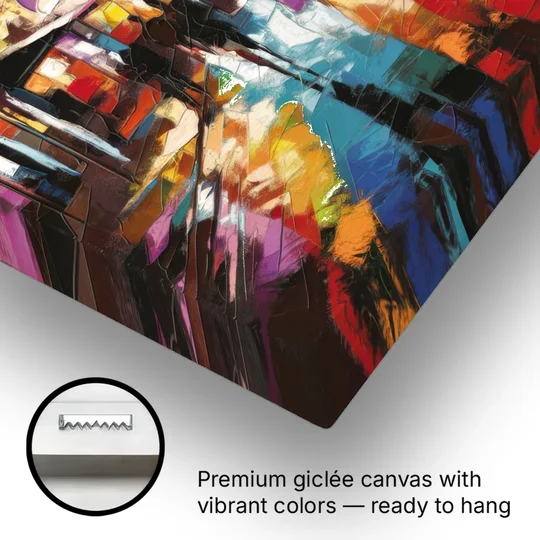 Nashville Broadway Nightlife - Canvas Wall Art - Gallery Wrap Corner