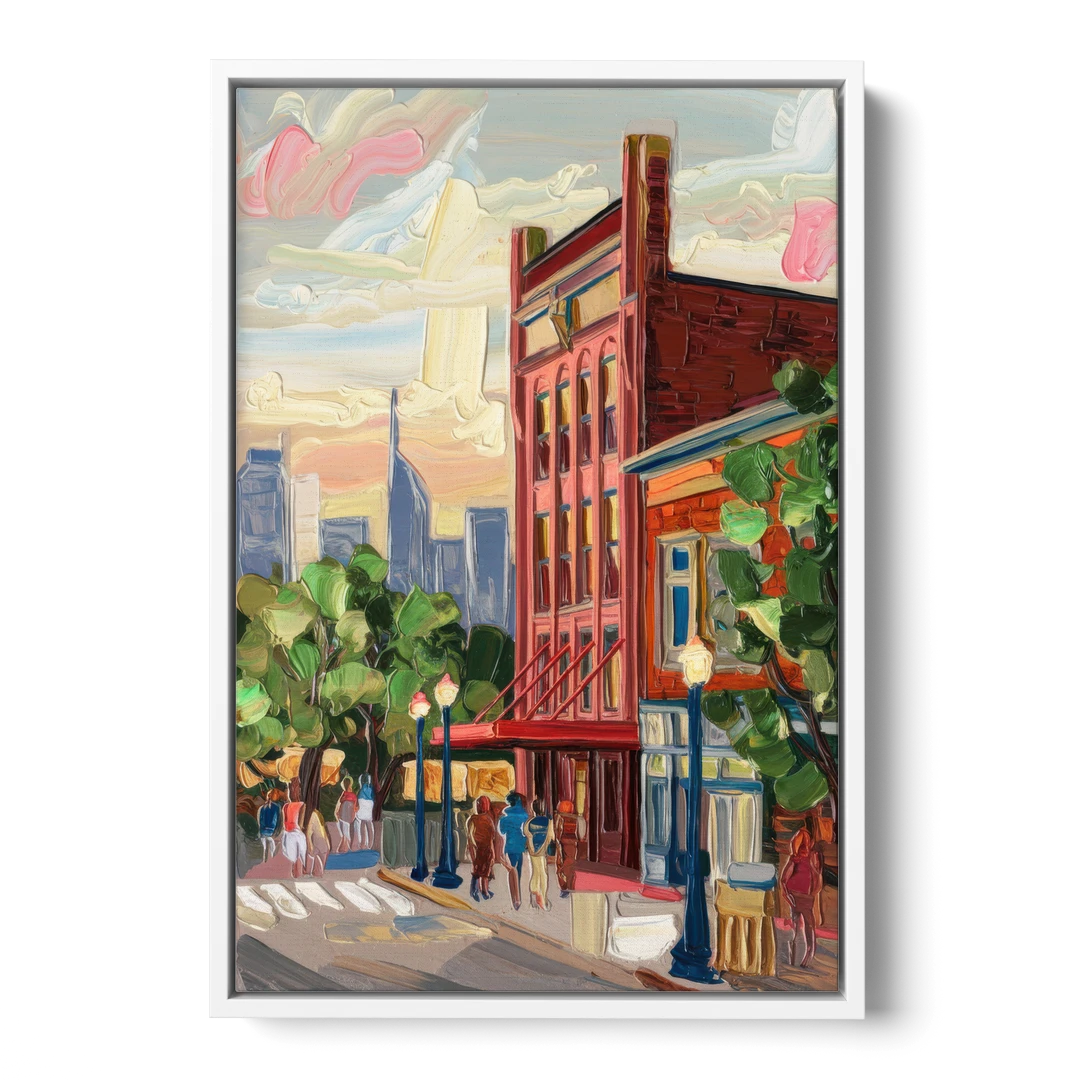 Nashville Grand Ole Opry - White Framed Canvas Wall Art - Front