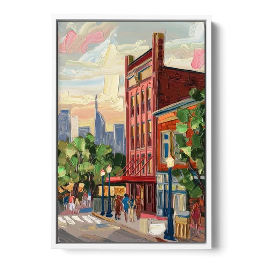Nashville Grand Ole Opry - White Framed Canvas Wall Art - Front