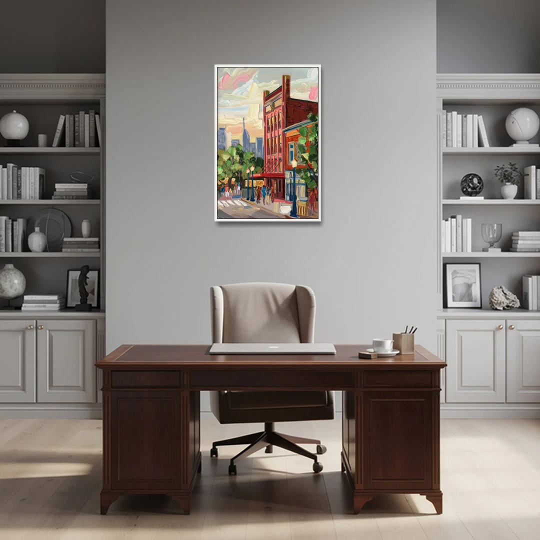 Nashville Grand Ole Opry - White Framed Canvas Wall Art - Office - 24x36