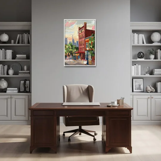 Nashville Grand Ole Opry - White Framed Canvas Wall Art - Office - 24x36