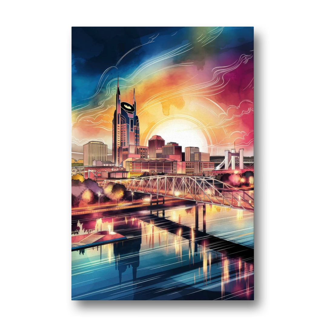 Nashville Iconic Locations - Canvas Wall Art - Front
