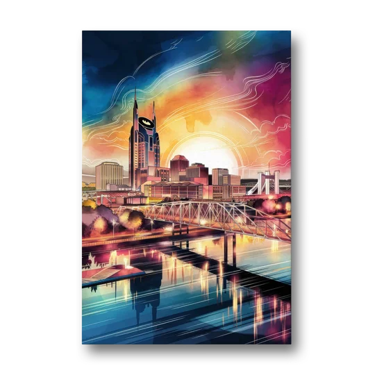 Nashville Iconic Locations - Canvas Wall Art - Front