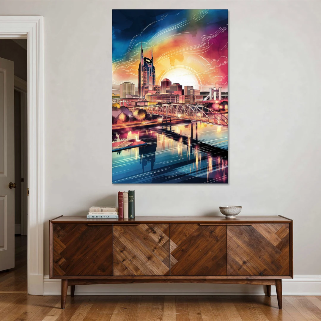 Nashville Iconic Locations - Canvas Wall Art - Coffee Table - 40x60