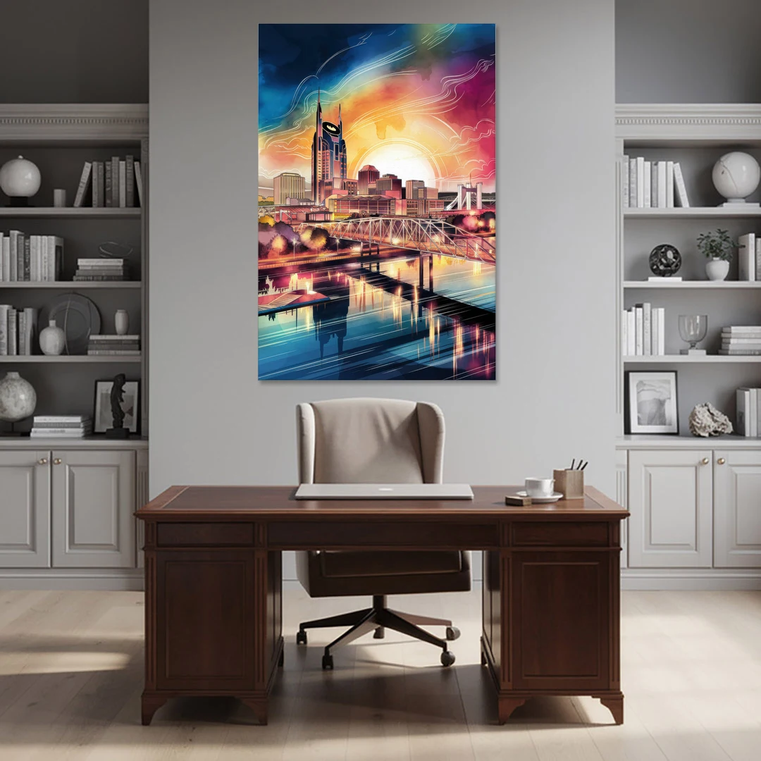 Nashville Iconic Locations - Canvas Wall Art - Office - 40x60