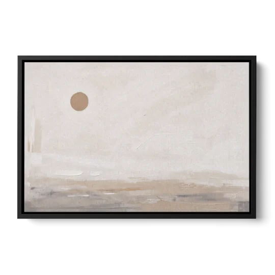 Negative Space Art with a High Clay Sun - Black Framed Canvas Wall Art - Front