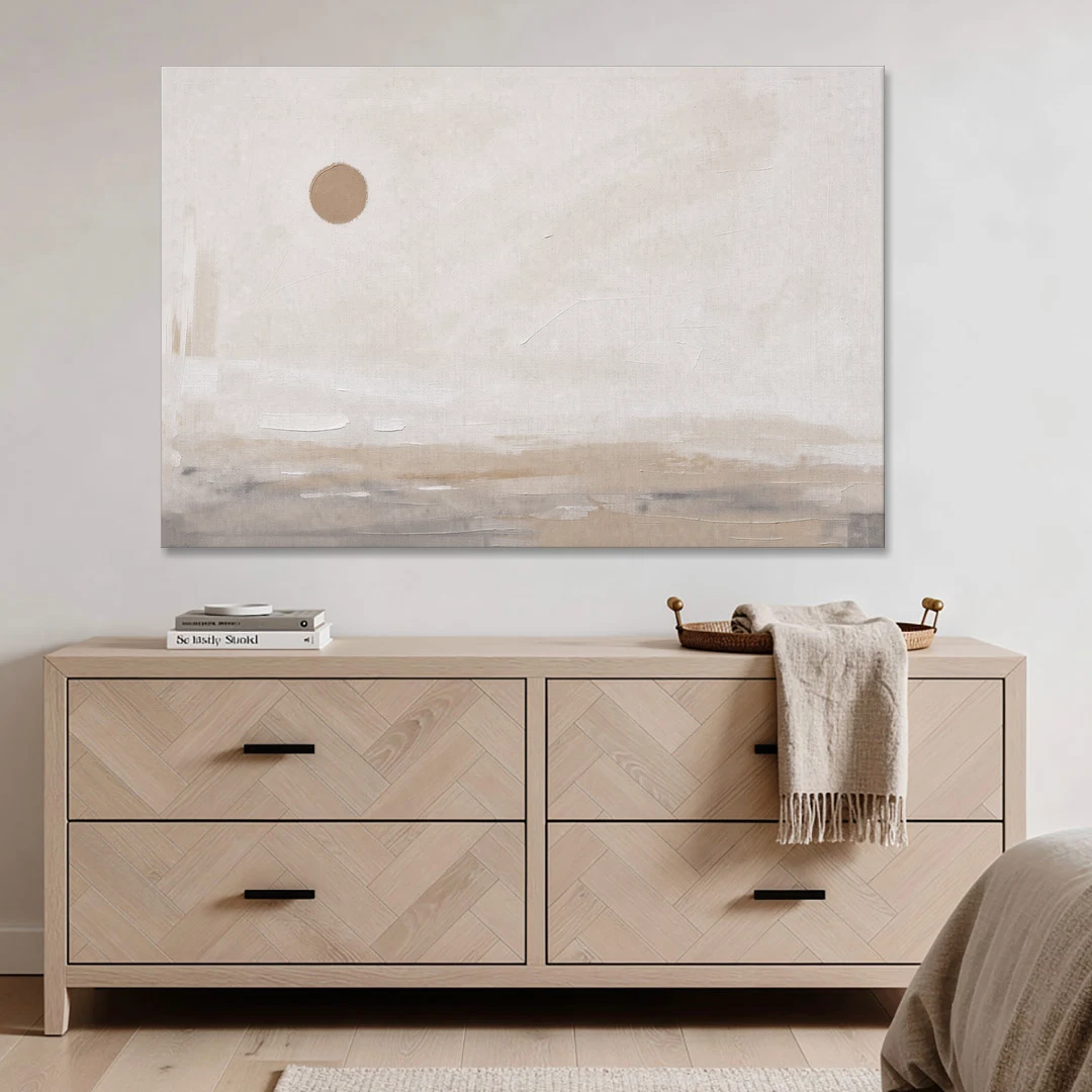 Negative Space Art with a High Clay Sun - Canvas Wall Art - Coffee Table - 60x40