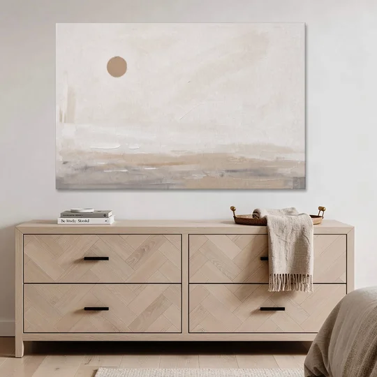 Negative Space Art with a High Clay Sun - Canvas Wall Art - Coffee Table - 60x40