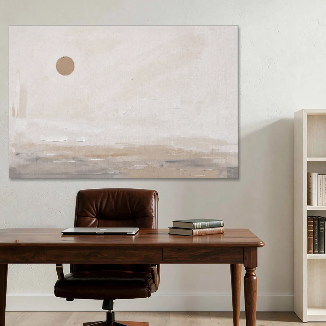 Negative Space Art with a High Clay Sun - Canvas Wall Art - Office - 60x40