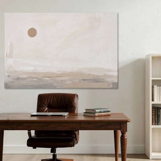 Negative Space Art with a High Clay Sun - Canvas Wall Art - Office - 60x40