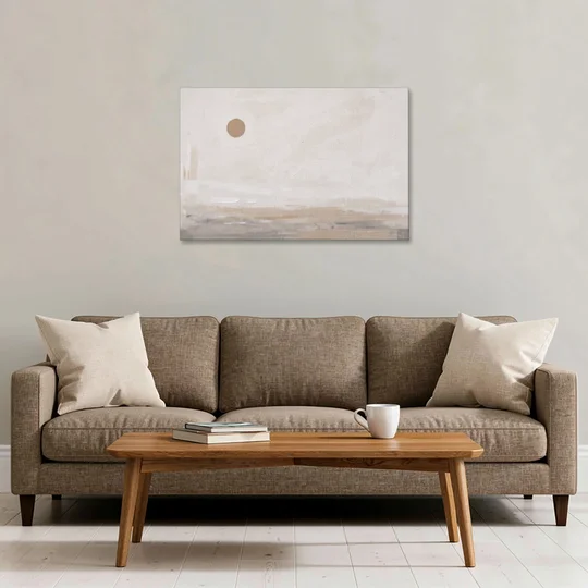 Negative Space Art with a High Clay Sun - Canvas Wall Art - Sofa - 36x24